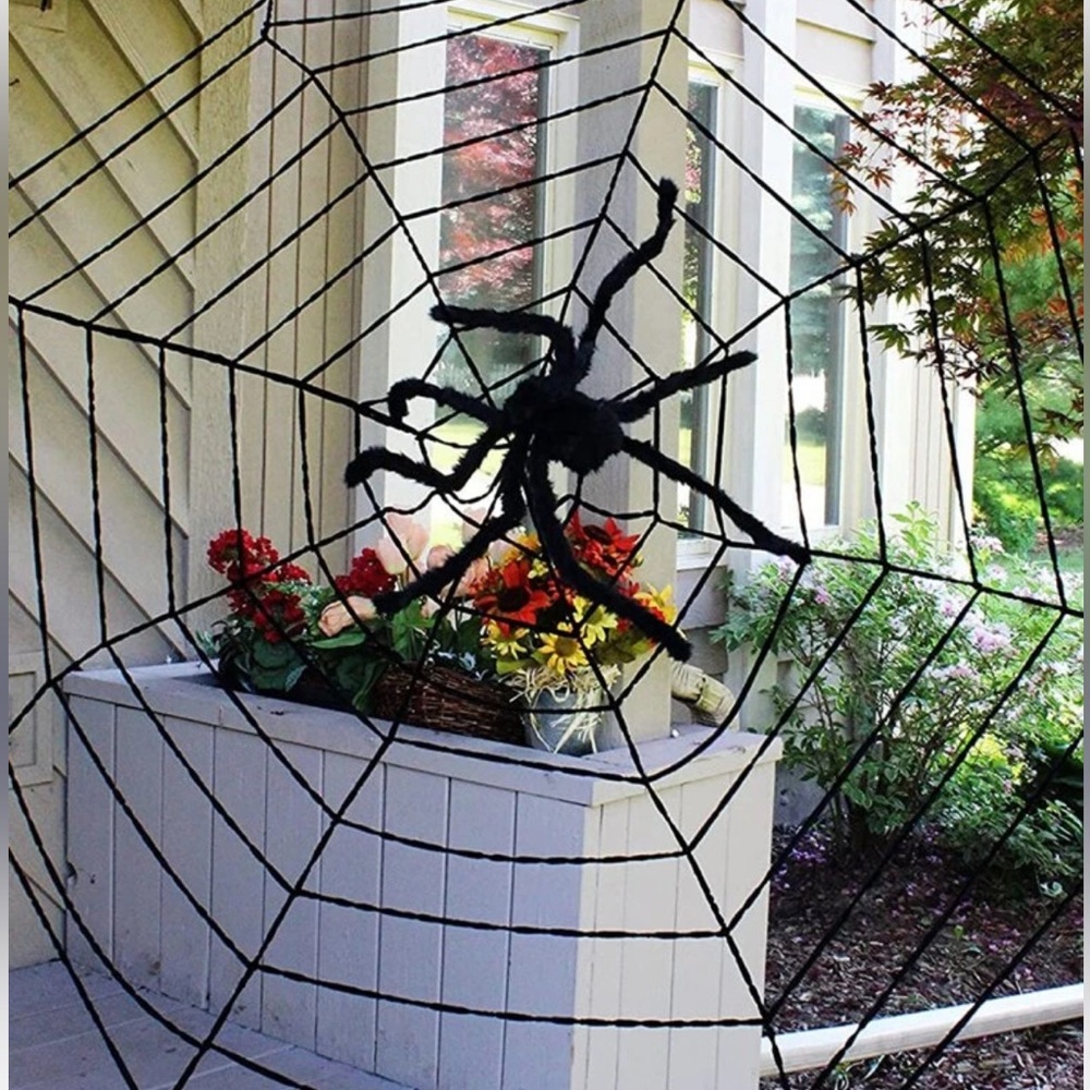 Halloween Black Spider Webbing With Outdoor Indoor Decorations